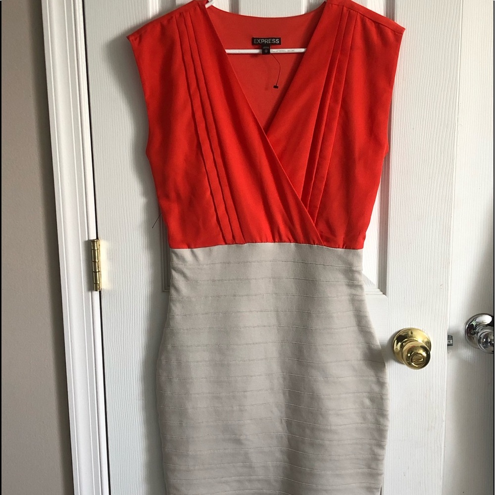 Express Clothing color block bodycon dress